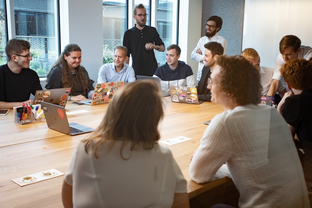person speaking in meeting